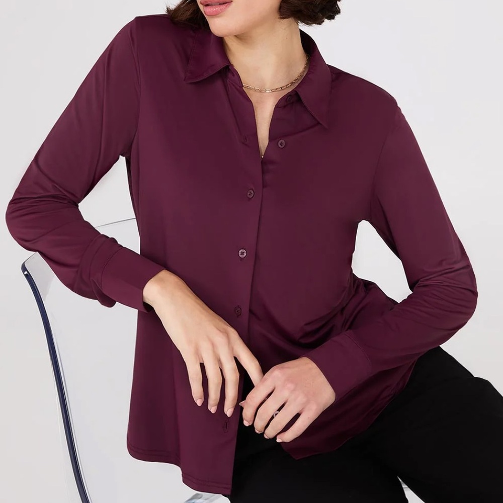 Pure Suzy Shier Purple Shirt Top Size Small